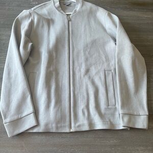 COS Men’s track jacket Sweatshirt Zip Up Mock Neck Grey Cotton SZ XL